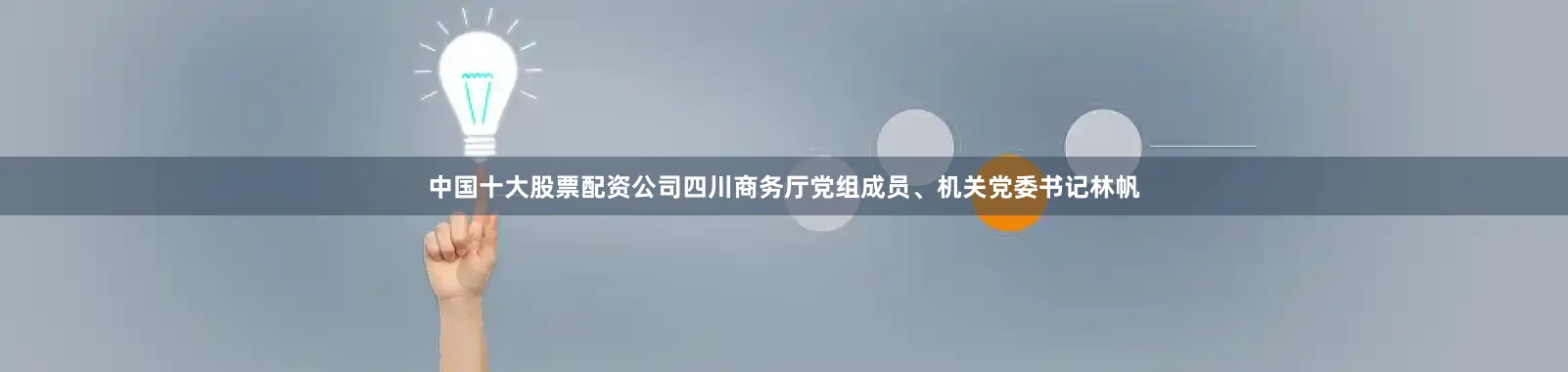 中国十大股票配资公司四川商务厅党组成员、机关党委书记林帆