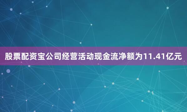 股票配资宝公司经营活动现金流净额为11.41亿元